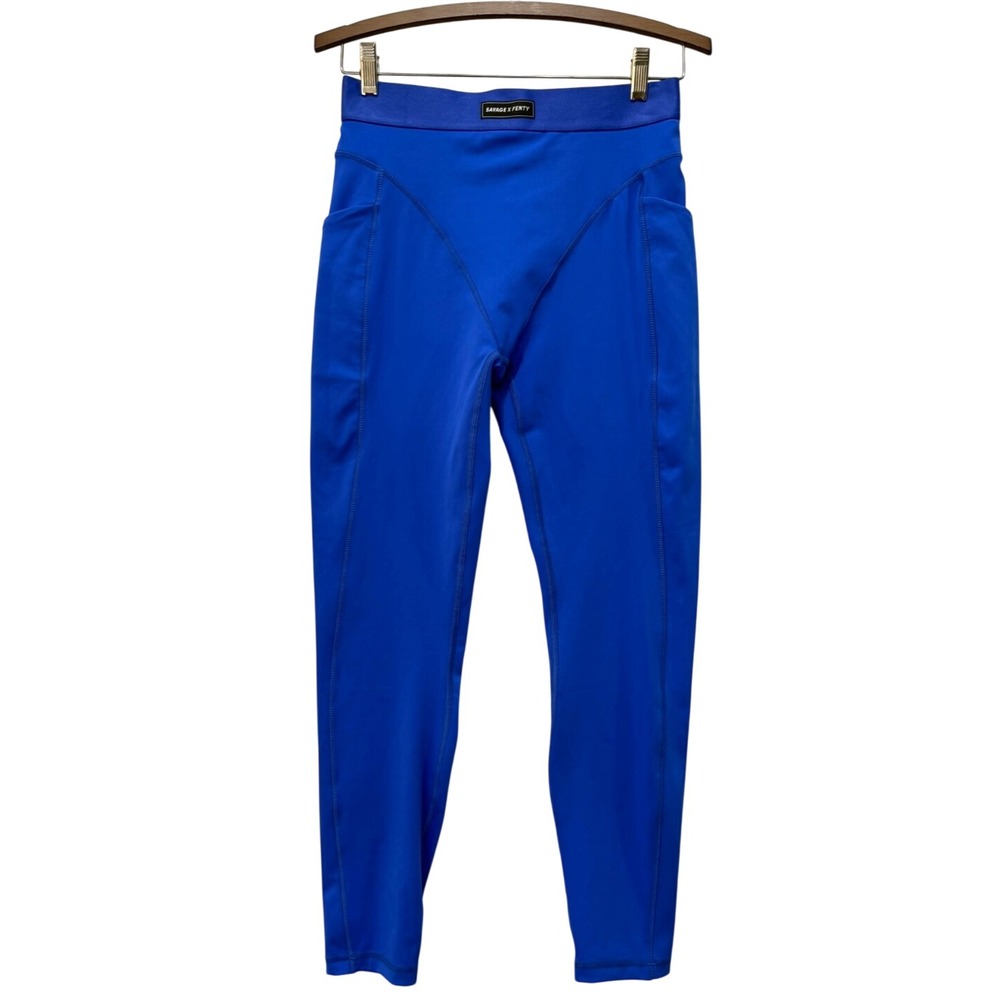 Savage X Fenty by Rihanna Blue Yoga Legging Pockets Sz‎ S See Measurements Small